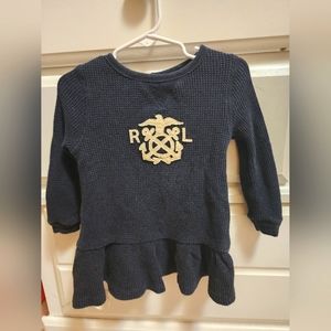 Polo by Ralph Lauren Navy Waffle Dress and Bloomer 18M